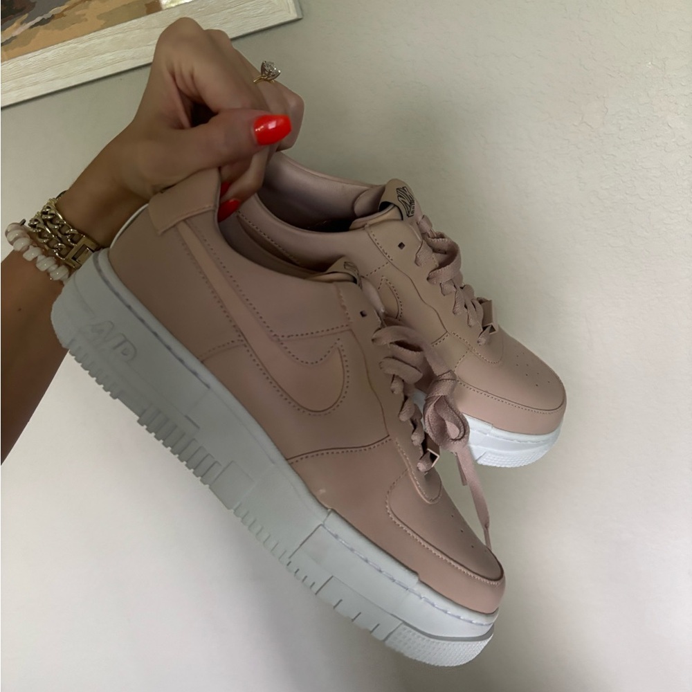 NWOT Nike Pink and White Airforces